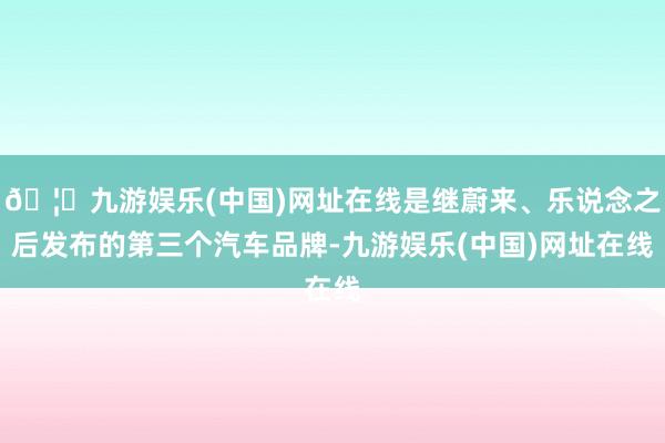 🦄九游娱乐(中国)网址在线是继蔚来、乐说念之后发布的第三个汽车品牌-九游娱乐(中国)网址在线