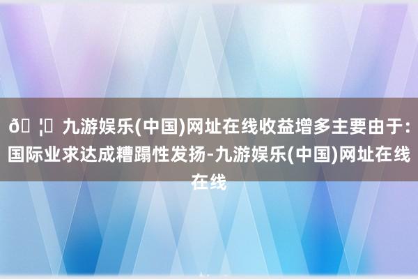 🦄九游娱乐(中国)网址在线收益增多主要由于：国际业求达成糟蹋性发扬-九游娱乐(中国)网址在线