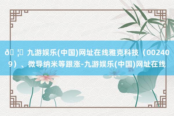 🦄九游娱乐(中国)网址在线雅克科技（002409）、微导纳米等跟涨-九游娱乐(中国)网址在线