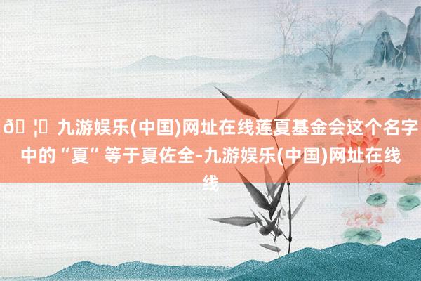 🦄九游娱乐(中国)网址在线莲夏基金会这个名字中的“夏”等于夏佐全-九游娱乐(中国)网址在线