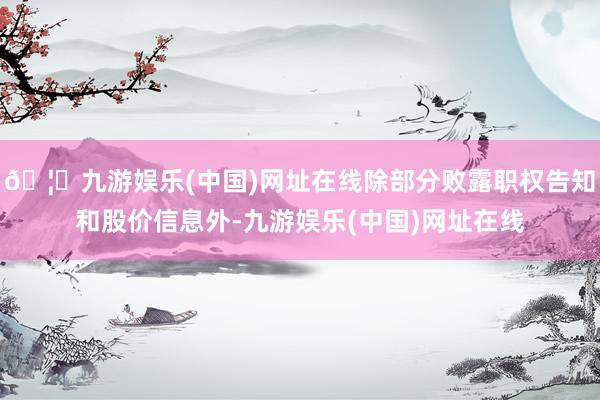 🦄九游娱乐(中国)网址在线除部分败露职权告知和股价信息外-九游娱乐(中国)网址在线