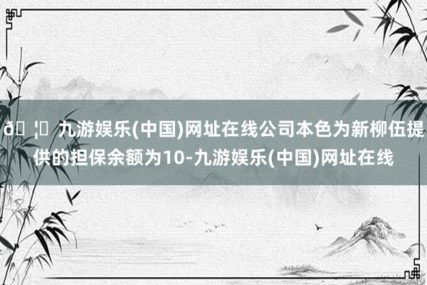 🦄九游娱乐(中国)网址在线公司本色为新柳伍提供的担保余额为10-九游娱乐(中国)网址在线
