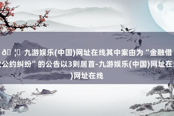 🦄九游娱乐(中国)网址在线其中案由为“金融借款公约纠纷”的公告以3则居首-九游娱乐(中国)网址在线