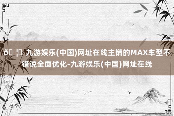 🦄九游娱乐(中国)网址在线主销的MAX车型不错说全面优化-九游娱乐(中国)网址在线