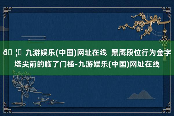 🦄九游娱乐(中国)网址在线  黑鹰段位行为金字塔尖前的临了门槛-九游娱乐(中国)网址在线
