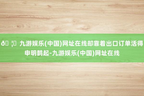 🦄九游娱乐(中国)网址在线却靠着出口订单活得申明鹊起-九游娱乐(中国)网址在线