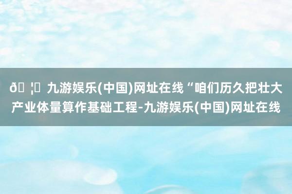 🦄九游娱乐(中国)网址在线 “咱们历久把壮大产业体量算作基础工程-九游娱乐(中国)网址在线
