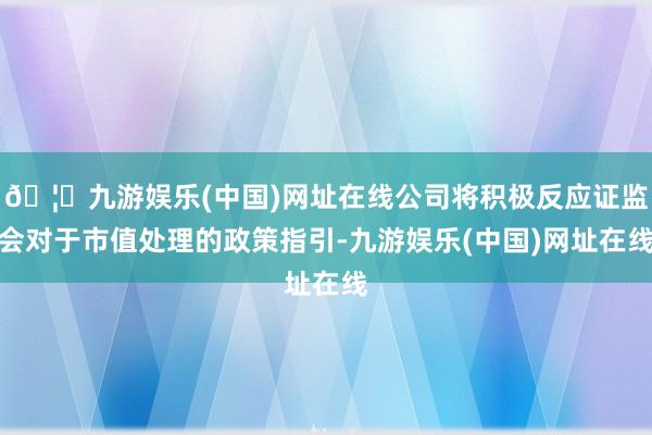 🦄九游娱乐(中国)网址在线公司将积极反应证监会对于市值处理的政策指引-九游娱乐(中国)网址在线