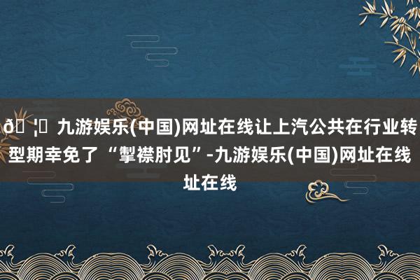 🦄九游娱乐(中国)网址在线让上汽公共在行业转型期幸免了 “掣襟肘见”-九游娱乐(中国)网址在线