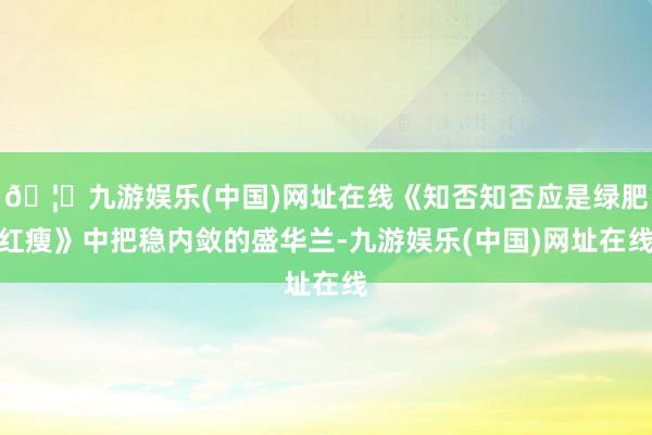 🦄九游娱乐(中国)网址在线《知否知否应是绿肥红瘦》中把稳内敛的盛华兰-九游娱乐(中国)网址在线